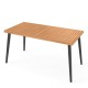 63-inch acacia wood dining table with tapered metal legs and 1.97-inch umbrella hole, perfect for indoor or outdoor use.