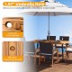 63" outdoor dining table featuring a 1.97" umbrella hole, acacia wood top, and tapered metal legs for stability.