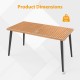 63-inch acacia wood dining table with tapered metal legs and 1.97-inch umbrella hole, ideal for indoor and outdoor use.
