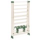 64-inch beige clothes drying rack with height adjustable wings, 28 sock clips, and stable A-shaped frame for versatile.