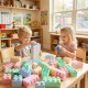 Colorful 64 pcs building blocks for toddlers, made of BPA-free material, promoting creativity and fine motor skills.