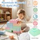 Colorful 64 pcs building blocks for toddlers, made of BPA-free PP material, promoting creativity and safe play.