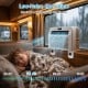 6500 BTU window AC unit in white with low-noise operation, ideal for RVs, providing a better sleep experience.