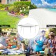 Foldable 17x10 feet pop up canopy in white, providing adjustable sun shelter for outdoor activities like BBQ and.