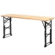 66.5-inch outdoor wood folding picnic table with adjustable heights, featuring a sturdy design and umbrella hole for.