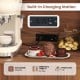 Pantry cabinet with built-in charging station, featuring 2 AC outlets, USB port, and ample countertop space for.