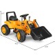 Kids ride-on excavator digger in yellow with lifting arms, designed for indoor and outdoor fun on various terrains.