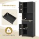 Tall black storage cabinet with 4 doors, 1 drawer, and adjustable shelf for versatile organization in any room.