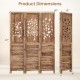Folding room divider with tree cutout and louver design, 67" tall, ideal for creating partial privacy in living spaces.