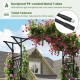 Garden arch trellis made of PE-coated metal tubes, featuring a twist texture for climbing plants, ideal for outdoor use.