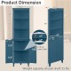 68-inch tall blue bathroom storage cabinet with fluted doors, featuring 3 shelves and a secure cabinet for versatile.
