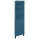Blue 68-inch tall bathroom storage cabinet with fluted doors, showcasing ample storage and a contemporary design for.