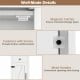 Close-up of the 68-inch tall white bathroom cabinet showing magnetic catches and metal handles for convenient access.