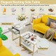Nesting coffee table set with faux marble top and drawer, ideal for living room or bedroom storage and decor.