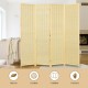 Portable 6 ft natural folding room divider screen with durable frames and tightly woven design for optimal privacy.