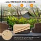 Brown waterproof PVC cover for a 32-inch propane rattan fire pit table set, providing protection for outdoor use.