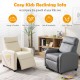 Cozy white kids recliner sofa with adjustable backrest, high-density sponge padding, and waterproof PU leather for ages.