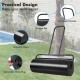 36 x 12 inch black metal lawn roller with U-shaped handle, designed for easy pushing and leveling in gardens and patios.