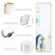 Full-length wall-mounted hanging mirror with a gold steel frame and retractable stand, perfect for bedrooms and living.