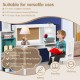 Kids desk and chair set in white with hutch and bookshelves, perfect for studying and organizing learning supplies.