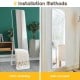 Full-length frameless mirror in white, showcasing floor-standing and wall-mounted options for versatile placement.