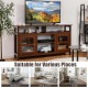 58-inch brown TV stand with 2 cabinets and open shelves, perfect for living room or study, made of durable engineered.