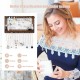 Jewelry rack with removable bracelet rod, made of durable pine wood, featuring metal hooks for easy access to earrings.