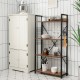 4-tier industrial bookshelf showcasing rustic brown shelves and black metal frame, perfect for adding style and storage.