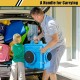 Industrial commercial air scrubber in blue, featuring a handle for easy carrying and a two-stage filter system.