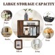 Multifunctional 3-tier side table with wheels, made of particle board, offering large storage for books and decor.