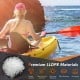 Single sit-on-top kayak in yellow with detachable aluminum paddle, made of durable LLDPE for fishing and sightseeing.