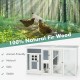 Large wooden chicken coop made of 100% natural fir wood with run box, nesting area, and waterproof PC roof for outdoor.