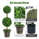 Artificial 36-inch double ball tree with UV protection, featuring dense PE leaves and a stable cement-filled pot for.