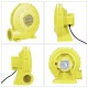 Yellow 350W air blower pump fan for inflatable bounce houses, featuring durable PP casing and compact design for easy.