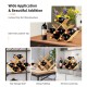 Freestanding bamboo wine rack holding 8 bottles, featuring a butterfly design, ideal for kitchen countertops or dining.