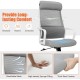 Adjustable gray mesh office chair with heating support, breathable backrest, and thick seat cushion for optimal comfort.