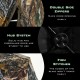 Double side zippers and hub system of the 3-person portable pop-up hunting blind for easy setup and access.