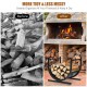 U-shaped 17-inch firewood rack in black steel, designed for storing and displaying firewood indoors or outdoors.