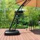 Patio cantilever offset umbrella base with wheels, made of durable materials, ideal for garden and poolside stability.