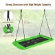 Green 60-inch platform tree swing with adjustable height, durable oxford fabric, and holds up to 700 lbs for outdoor.