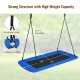 Blue 60-inch platform tree swing with adjustable height, durable oxford fabric, and holds up to 700 lbs for outdoor fun.