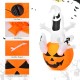 6-foot inflatable pumpkin decoration with ghosts, LED light, waterproof polyester, ideal for Halloween yard displays.