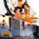 Pre-lit 9 feet Halloween garland with 50 purple LED lights, perfect for creating a festive atmosphere indoors or.