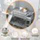 Twin over twin gray wooden bunk bed with slide, inclined ladder, and high guardrails for kids' safety and fun.