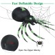 6 feet Halloween inflatable blow-up spider with green accents, made of durable polyester for outdoor decoration.