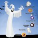 12 feet inflatable Halloween ghost with LED lights, waterproof polyester, and quick inflation for spooky outdoor decor.