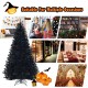 7.5 feet hinged black artificial Christmas tree with 1258 branch tips, perfect for indoor and outdoor holiday decor.