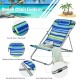 Portable beach chair set of 2 in blue with adjustable backrest, comfy headrest, and durable steel structure for outdoor.