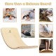 Curvy 35-inch wooden wobble balance board for kids, made of premium birch, ideal for various playful activities.