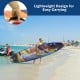 Inflatable stand-up paddle board with lightweight design, featuring a non-slip deck and convenient carrying handle for.
